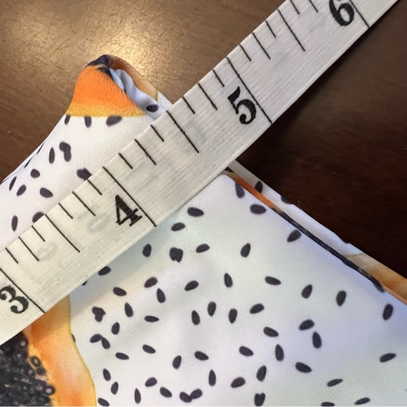 Zaful bikini Papaya design Knot High Cut padded Size S/4 us - Picture 8 of 10